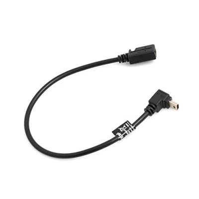 Immagine di SYSTEM S Mini USB Cavo 90 Gradi angolare aufwaerts a Angolo Femmina Adattatore Dati Micro 27 cm