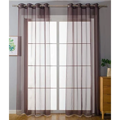 Immagine di Gardinenbox Set di 2 tende trasparenti con occhielli, per soggiorno, in voile, chiusura a nastro, 225 x 140 cm (altezza larghezza), 203322