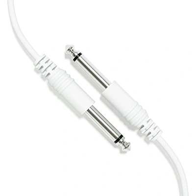 Immagine di ExcelValley 1 Pack Cavo per Chitarra Strumento Mono Patch Guida TS 6,35mm 1/4&quot; [Bianco 180cm 71&quot;]