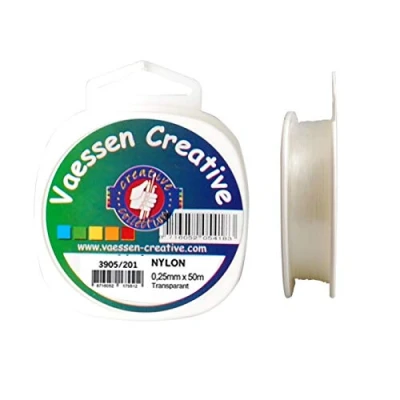 Immagine di Vaessen Creative Cordoncino in nylon, 0,25 mm, 50 m, trasparente