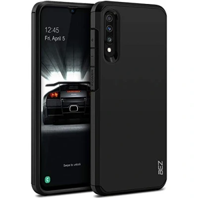 Immagine di BEZ Cover per Samsung A70, Custodia Galaxy A70 Rigida Protettiva con Impact [Antiurto, Assorbimento Urto] Bumper Protezione da Cadute e Urti Posteriore, Nero