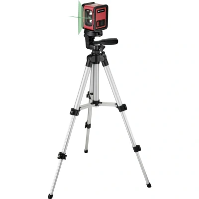 Immagine di TOOLCRAFT CL12 G Laser a croce incl. treppiede, autolivellante, verde Raggio di azione (max.): 12 m