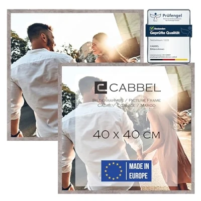 Immagine di CABBEL confezione doppia (set di 2) cornice 40x40 cm, Grigio (Calcestruzzo), robusta in legno MDF, plexiglass infrangibile,