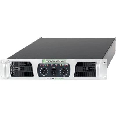 Immagine di Amplificatore di potenza Pronomic TL 700 stereo con 2x 1600 Watt a 2 Ohm Controllo della temperatura ventola Modalità parallela, e ponte Classe H