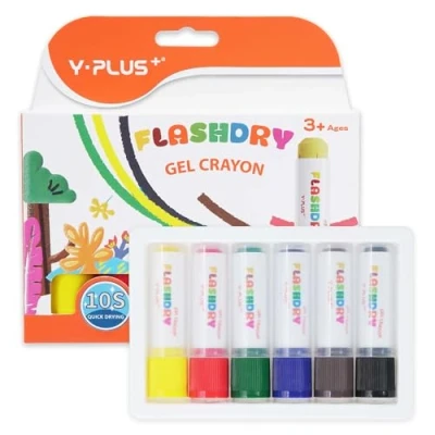 Immagine di YPLUS Temperelli per Bambini, Stick Pittura a Tempera Flashdry 6 Colori, Materiali Artistici da Colorare Lavabili Non Tossici età 2 4 3 5