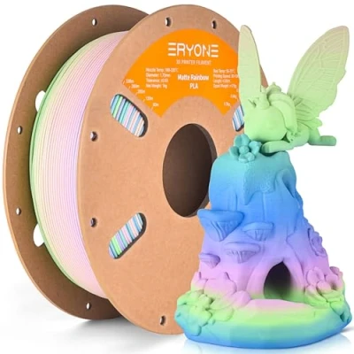 Immagine di ERYONE 3D Drucker Matte Filamento PLA 1 kg bobina, 1,75 mm +/ 0,03 mm,Materia Arcobaleno Acquerello