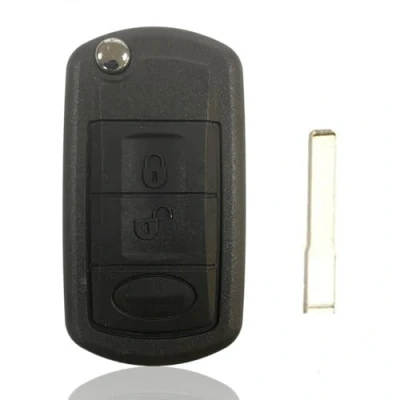 Immagine di Guscio di ricambio pieghevole 3 pulsanti Custodia per chiave auto con vibrazione remota lo styling LAND Rover Range Sport LR3 Discovery (con lama HU101)
