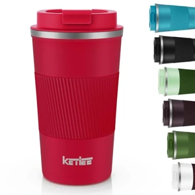 Immagine di KETIEE Tazza Termica Caffe 510ml Termos Caffè da Viaggio per Senza BPA, Isolata Riutilizzabile, Thermoas Coffee Mug to Go in Acciaio Inossidabile