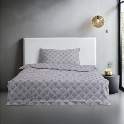 Immagine di JEMIDI Set Copripiumino Singolo 135x200 cm e Federa Cuscino 50x80 Biancheria da Letto 100% Cotone Certificato Oeko Tex Lavabile in Lavatrice a 40 Stirabile Blu Bianco