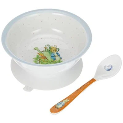 Immagine di Petit Jour Paris Ciotola con ventosa e cucchiaio Peter Rabbit la sua confezione regalo, multicolore (BP702P)