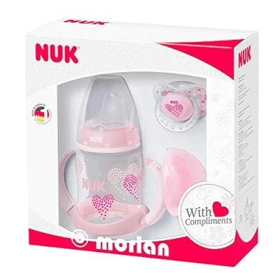 Immagine di NUK Gift Set, First Choice Learner Feeding Bottle, Soother and Box limited edition 6 18 mesi Pink