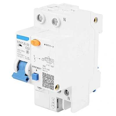 Immagine di Interruttore Automatico Miniaturizzato 1P+N 32A 30mA 230V 4kA Protezione da cortocircuito sovraccarico di dispersione DZ47LE 32