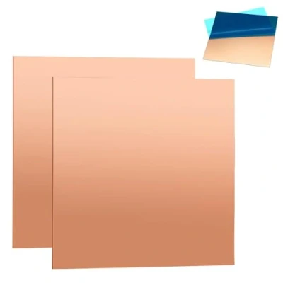 Immagine di NAROSEBE 2 Fogli Lamiera di Rame Puro Metallo 100mm*100mm*1mm Piastre in Piastra Foglio per la Lavorazione dei Metalli e Circuito Stampato