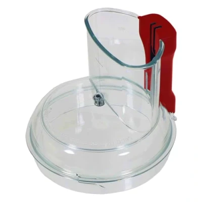 Immagine di SPARES2GO Coperchio di ricambio compatibile con robot da cucina Magimix CS4200XL CS5200XL (trasparente manico rosso)