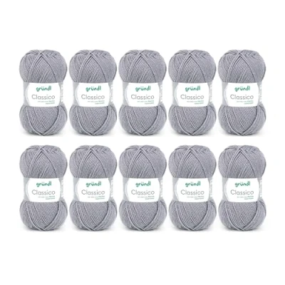 Immagine di Gründl Lana Classico (Filato per Maglia/Uncinetto Certificato Oeko Tex® in 50% Pura Vergine (Merino Superwash) e poliacrilico, 50 g/120 m, Ferri: 3,5 4,5, 10 gomitoli da g), Antracite