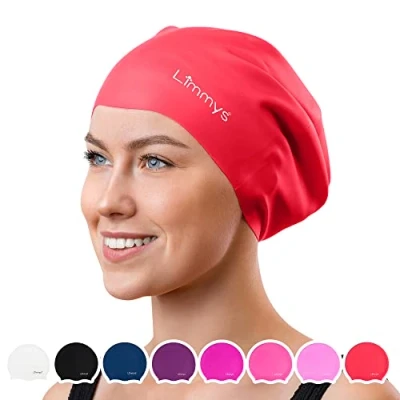 Immagine di Limmys Cuffia Piscina per Adulti con Capelli Lunghi Donna e Uomo 100% Silicone Nuoto di qualità Superiore, Elastica Comoda Disponibile in Diversi Meravigliosi Colori