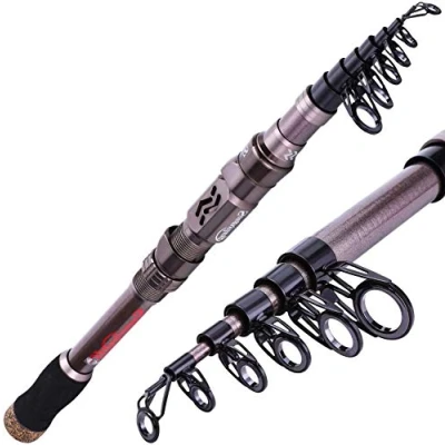 Immagine di Sougayilang Canna da pesca telescopica in fibra di carbonio 24 tonnellate, supporto per mulinello fresato CNC, 2,7M