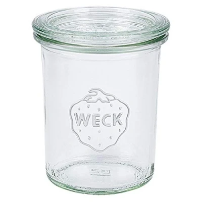 Immagine di 18 vasetti in vetro WECK da 160 ml con coperchio.