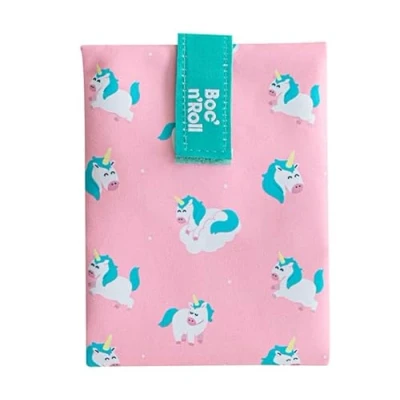 Immagine di Roll’Eat ® Boc&#039;n&#039;Roll Mr. Wonderful Borsa merenda porta panini, involucro riutilizzabile ed ecologico senza BPA, Unicorn