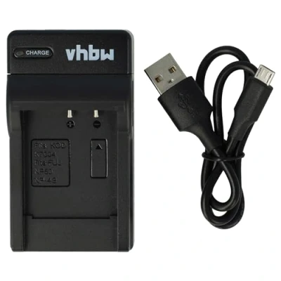 Immagine di vhbw caricabatterie USB compatibile con Fujifilm Finepix F50fd, F60, F60fd, F70, F70EXR, F72 batterie di videocamera, reflex Stazione ricarica