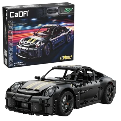 Immagine di CaDA RUF GT Set di costruzione Veicolo sportivo Nero 1655 pezzi + 8 anni Scala 1:10 (DEQUBE 927DE63006)