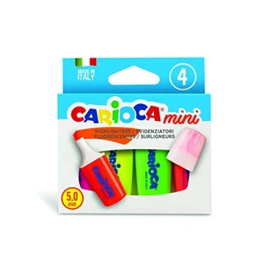 Immagine di Carioca a11100012 minilight Confezione da 4 evidenziatori fluorescenti, Multicolore