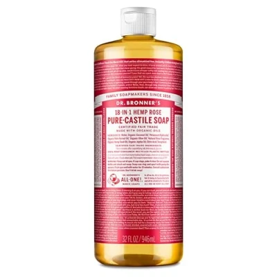Immagine di Dr Bronner Rose Castile Liquid Soap 1000ml DRB 0747