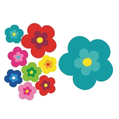 Immagine di tradercat Pril Set di 8 adesivi per auto con fiori in stile retrò, ogni superficie liscia, ideali la vostra auto, prilfiori, colore: turchese