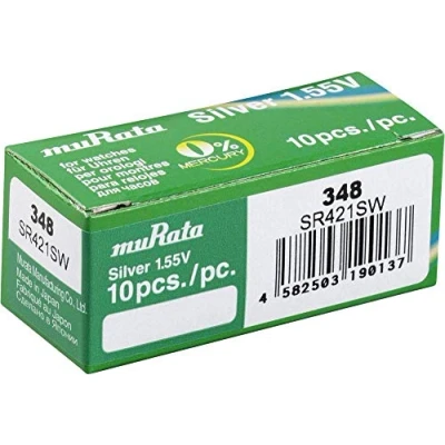 Immagine di Murata Batteria a bottone 348 1.55 V 10 pz. 12.5 mAh Ossido dargento SR421SW PBWW