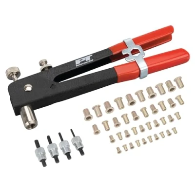 Immagine di PERFORMANCE TOOL W2006 SAE Set di Dadi rivettati, rivettatrice, Pistola per rivettatura, rivettatrice Manuale, con 45 Pezzi, Rivetti metrici Inclusi