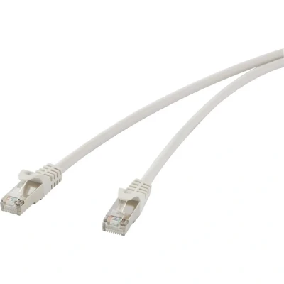 Immagine di Renkforce RF 4724280 RJ45 cavo di rete, patch CAT 5e F/UTP 10.00 m Grigio con protezione 1 pz.