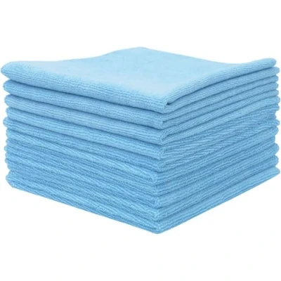 Immagine di ZOLLNER 10 panni in microfibra per una pulitura senza aloni e pelucchi pezzette assorbenti lavabili a 60C 40x40 cm blu dallo specialista alberghi