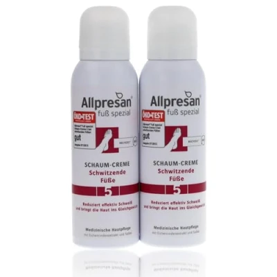Immagine di Allpresan Piedino speciale n. 5 Crema in schiuma contro i piedi del sudore per la cura quotidiana dei forte sudorazione 2 x 125 ml