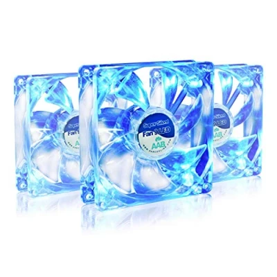 Immagine di AABCOOLING Super Silent Fan 9 Blue LED una Silenziosa e Molto Efficiente 92mm Ventilatore per Case PC, Ventola Aspirazione, Raffreddamento 92 LED, 9cm 3 Pezzi 13,6 dB
