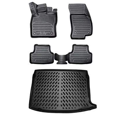 Immagine di ELMASLINE Set di tappetini in gomma 3D e vasca per bagagliaio Mercedes GLC (X253/C253) dal 2015