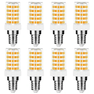 Immagine di Lampadina LED E14 10W Equivalente 50W 100W Lampada Alogena 800LM Bianco Caldo 3000K 220 240V Non Dimmerabile Nessun Sfarfallio, Risparmio Energetico, per Lampadari, Plafoniere e Applique, 8 Pezzi