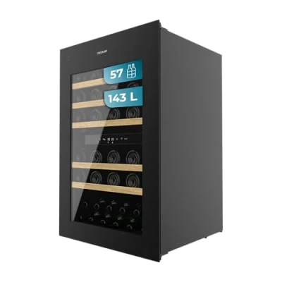 Immagine di Cecotec Cantinetta Integrabile 57 Bottiglie Bolero Grandsommelier Duo 57000 Touch Black. Finitura Nera, Raffreddamento Silenzioso (38Db) E Pannello Di Controllo Tattile Led