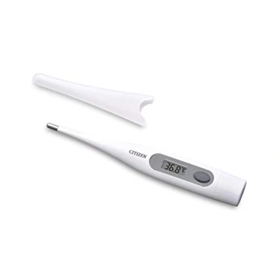 Immagine di Citizen CTA303 Termometro digitale resistente all&#039;acqua, custodia antibatterica con allarme febbre, letture accurate e veloci per adulti bambini, colore: bianco