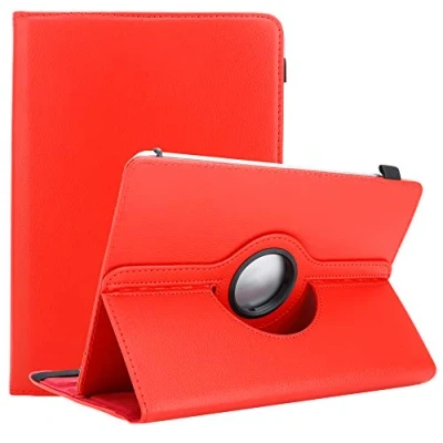 Immagine di Cadorabo Custodia per tablet compatibile con Alcatel 3T (10 Pollici) in Rosso protettiva pelle sintetica funzione di supporto a 360 gradi elastico