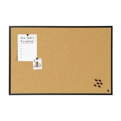 Immagine di Bi Office bacheca New Basic, Lavagna in sughero con cornice MDF, 885x585 mm, Telaio Nero