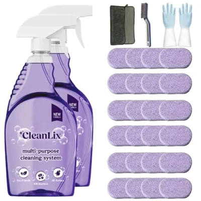 Immagine di Cleanlix Cleaning Spray, Cleaner For Instant Stain Removal, All Purpose Spray With Tablets, The In One Solution Every (2 Bottle,Lavender*24)