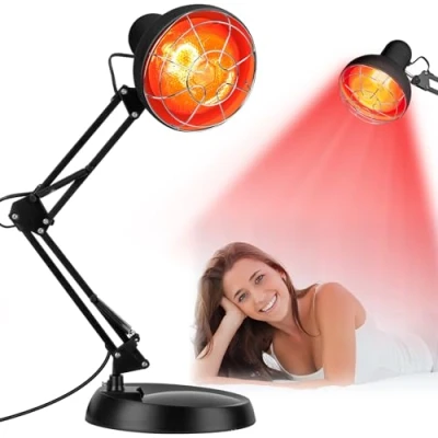 Immagine di Cozion Lampada Infrarossi Riscaldante 150W Terapia Rossa Riscaldanti Luce a per Dolore Con il timer, Temperatura può Essere Regolata