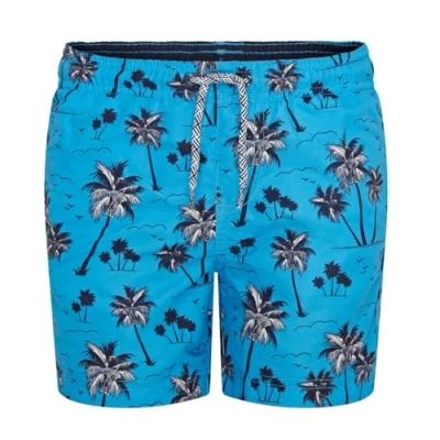 Immagine di Ript Performance Ragazzo Essentials Pantaloncini da Bagno a Rapida Asciugatura con Protezione Solare UV 50, Stampa Palma Blu, 3 4 Anni