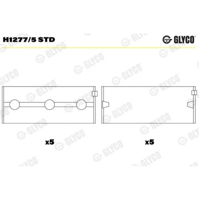 Immagine di GLYCO H1277/5 STD Cuscinetto albero a gomito SUZUKI: Grand Vitara 2 SUV, I SUV