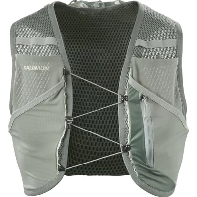 Immagine di Salomon Active Skin 8 No Flasks Gilet Unisex da Corsa, Facilità di Idratazione Trail Running Escursionismo MTB, Fit preciso, Tasche e scomparti ottimizzati, Verde, XS