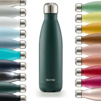 Immagine di Blumtal® borraccia termica acciaio inox Charles bottiglia 350ml senza BPA a prova di perdite borracce termiche doppia parete in verde scuro