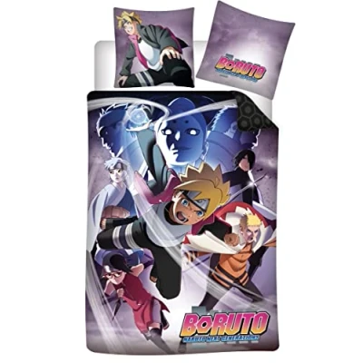 Immagine di AYMAX Boruto Naruto Set di biancheria da letto double face, 135 x 200 cm, 100% cotone