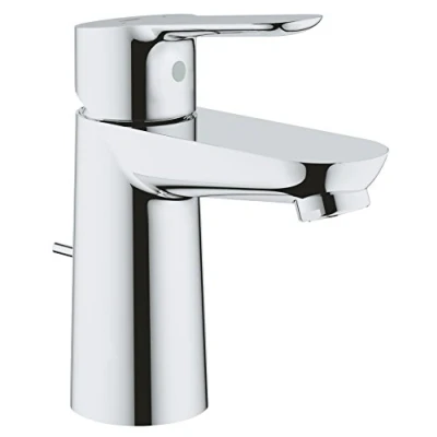 Immagine di Grohe GRO 23802000 Bau Edge Grifo lavabo con Barra tracción, vaciador automático, Sistema ahorra de Agua, Tamaño S, Nero, S Size