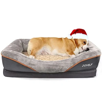 Immagine di JOYELF Letto per cani in memory foam di medie dimensioni, ortopedico e divano con rivestimento rimovibile lavabile grande giocattoli squeaker come regalo