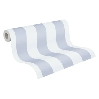 Immagine di A.S. Création Little Love 381483 Carta da parati in tessuto non tessuto, a righe, senza PVC, colore: grigio/bianco opaco
